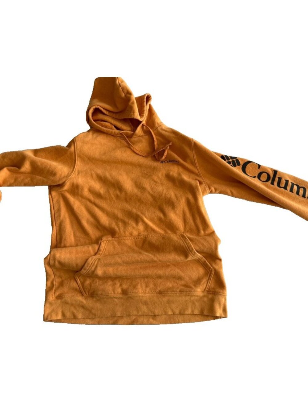 Columbia Orange Pullover Hoodie Sweatshirt Size SMALL Mens Womens Shirt
